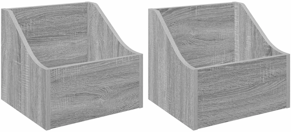 LP įrašų dėžutė 2 vnt. Pilka Sonoma 37 x 33 x 32 cm