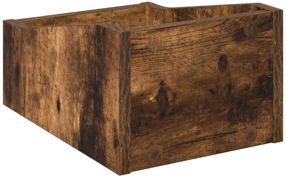 LP įrašų dėžutė Dūminio ąžuolo 23 x 33 x 16 cm Apdirbta mediena