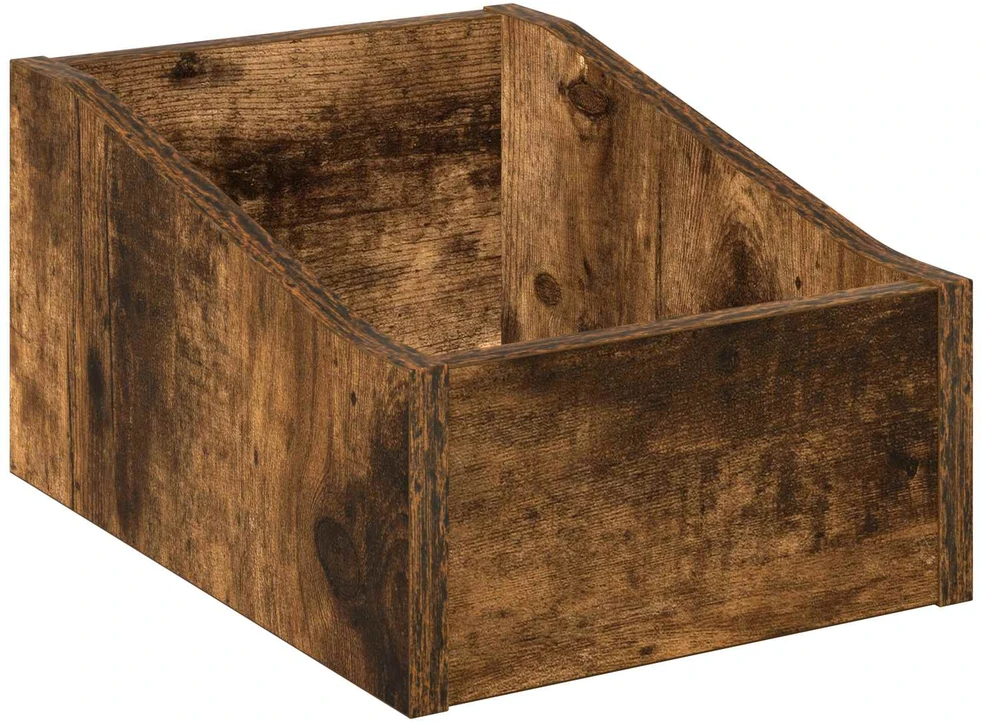 LP įrašų dėžutė Dūminio ąžuolo 23 x 33 x 16 cm Apdirbta mediena