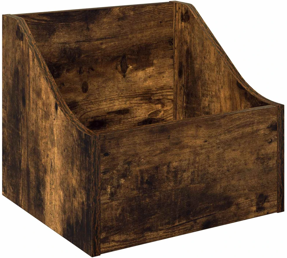 LP įrašų dėžutė Dūminio ąžuolo 37 x 33 x 32 cm Apdirbta mediena