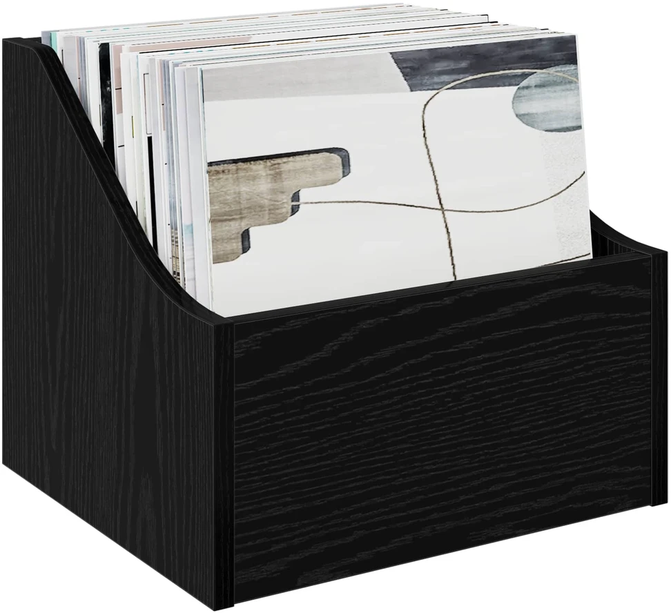 LP įrašų dėžutė Juodojo ąžuolo 37 x 33 x 32 cm Apdirbta mediena