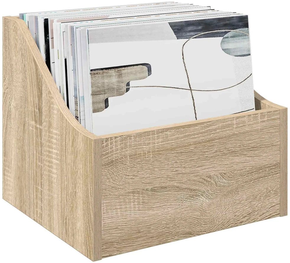 LP įrašų dėžutė Sonoma ąžuolas 37 x 33 x 32 cm Apdirbta mediena