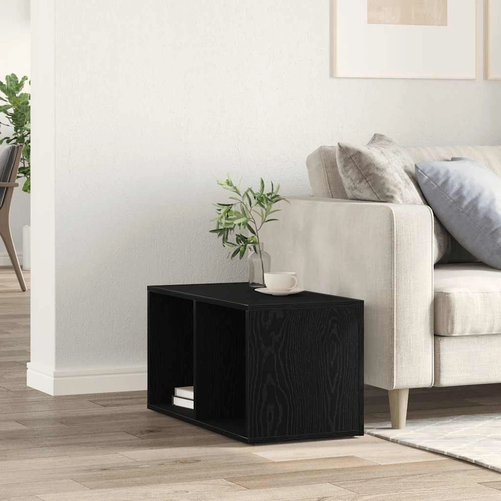 LP laikymo dėžė juodas ąžuolas 71x34x36 cm inžinerinė mediena