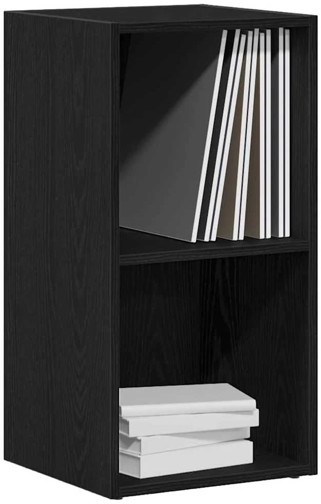 LP laikymo dėžė juodas ąžuolas 71x34x36 cm inžinerinė mediena