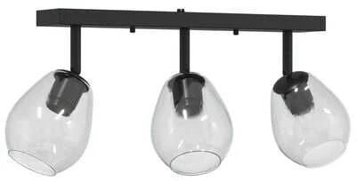 Pakabinamas šviestuvas Lubų prožektorius Juoda 54 x 13 x 26 cm Stiklas ir metalas