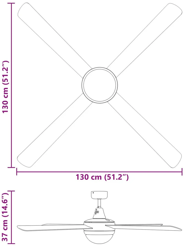 Lubinis ventiliatorius su šviesa ir nuotolinio valdymo pultu