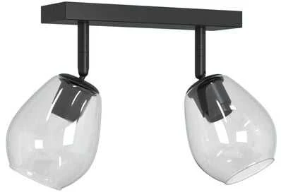 Pakabinamas šviestuvas Lubų prožektorius Juoda 33 x 13 x 26 cm Stiklas ir metalas