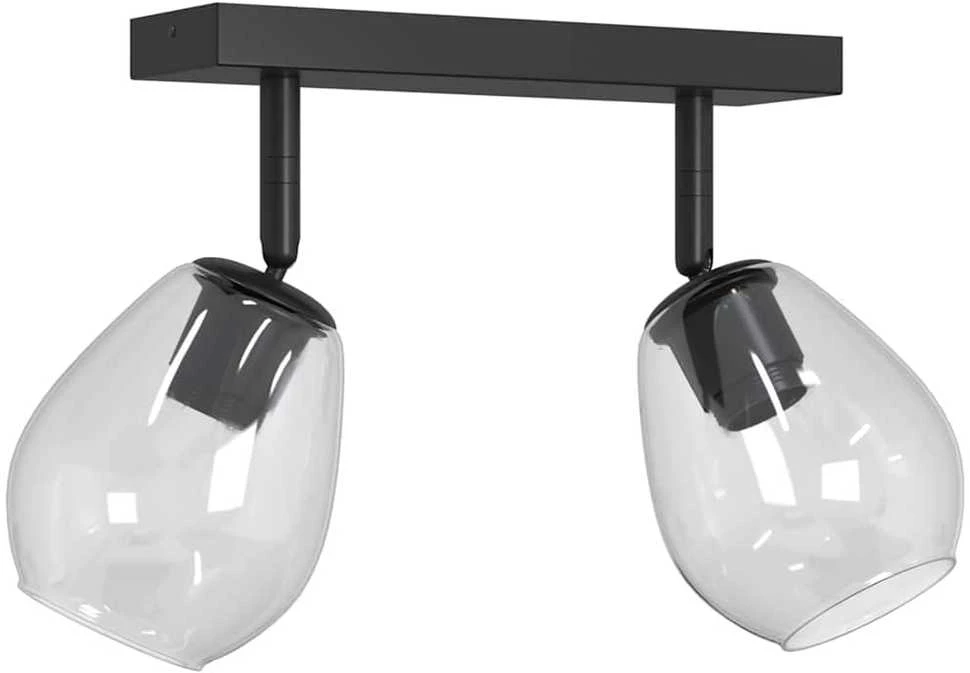 Pakabinamas šviestuvas Lubų prožektorius Juoda 33 x 13 x 26 cm Stiklas ir metalas
