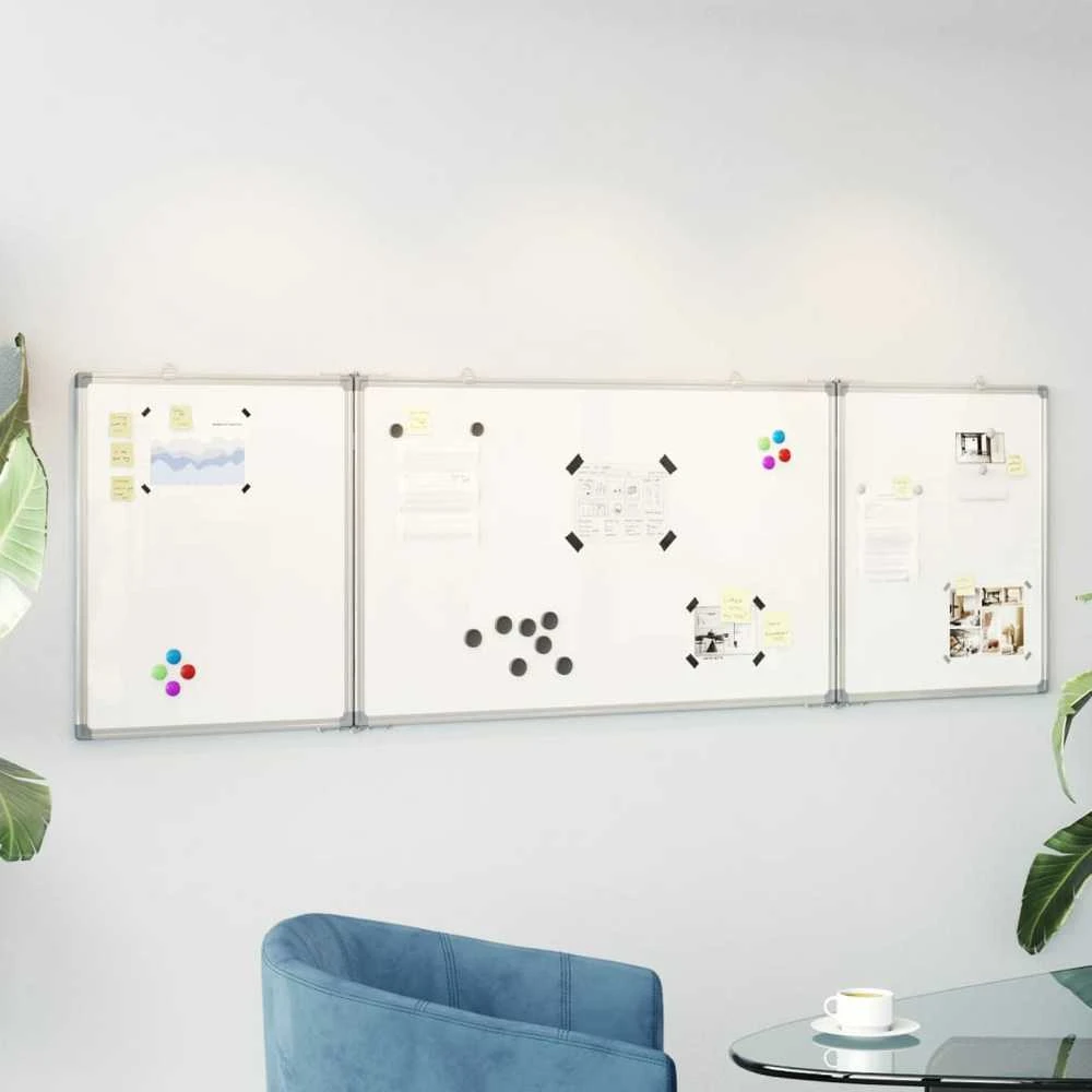 Magnetinė balta lenta, 160x50x1,7cm, aliuminis, sulankstoma