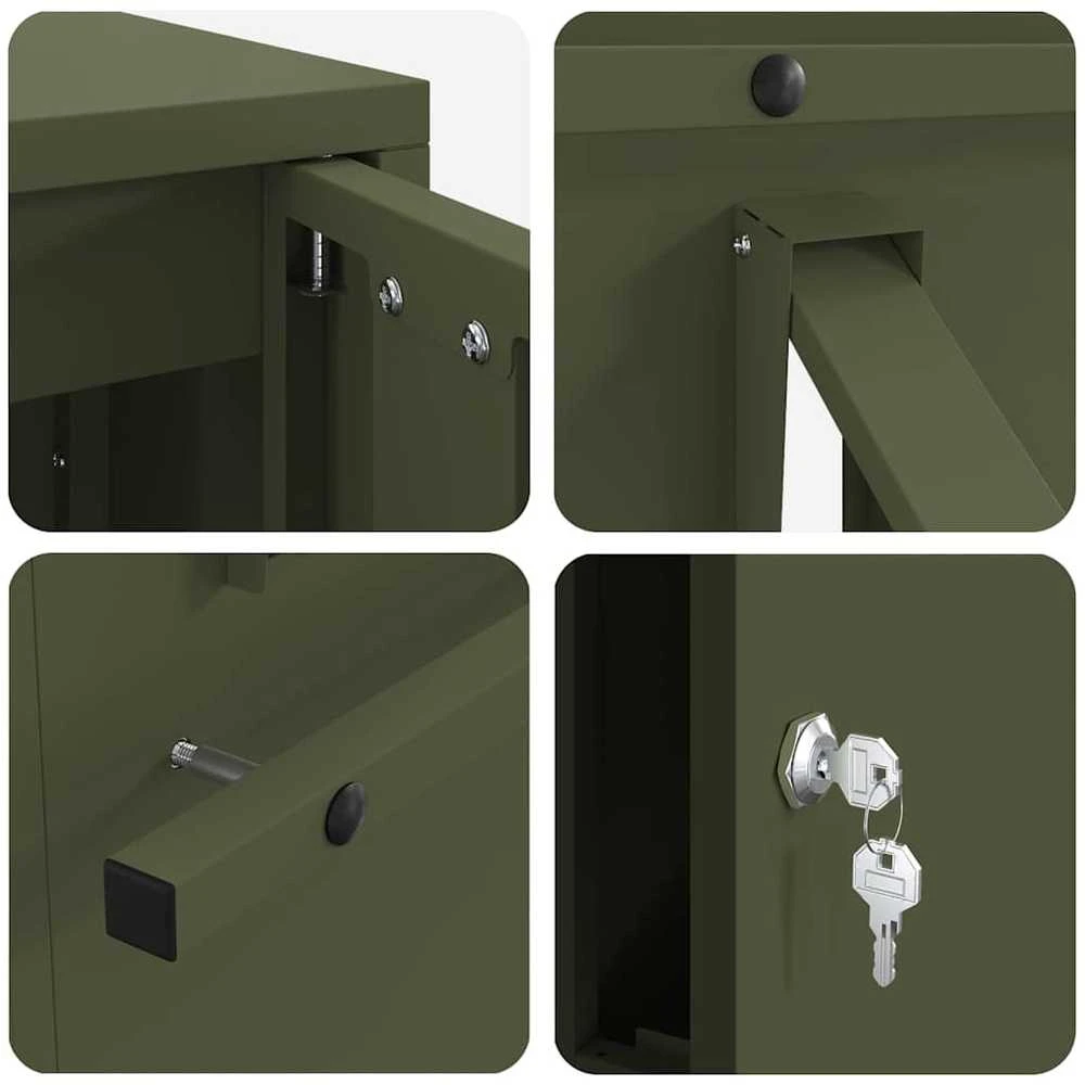 mailbox su saugykla Alyvuogių žalia 30 x 20 x 55 cm Plienas