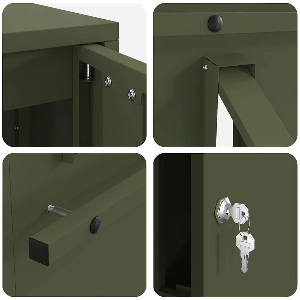 mailbox su saugykla Alyvuogių žalia 30 x 20 x 55 cm Plienas