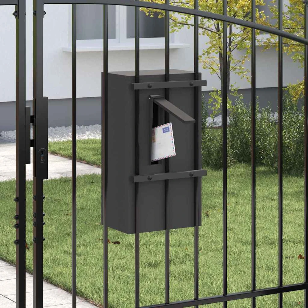 mailbox su saugykla su durimis Juoda 30 x 20 x 55 cm Plienas