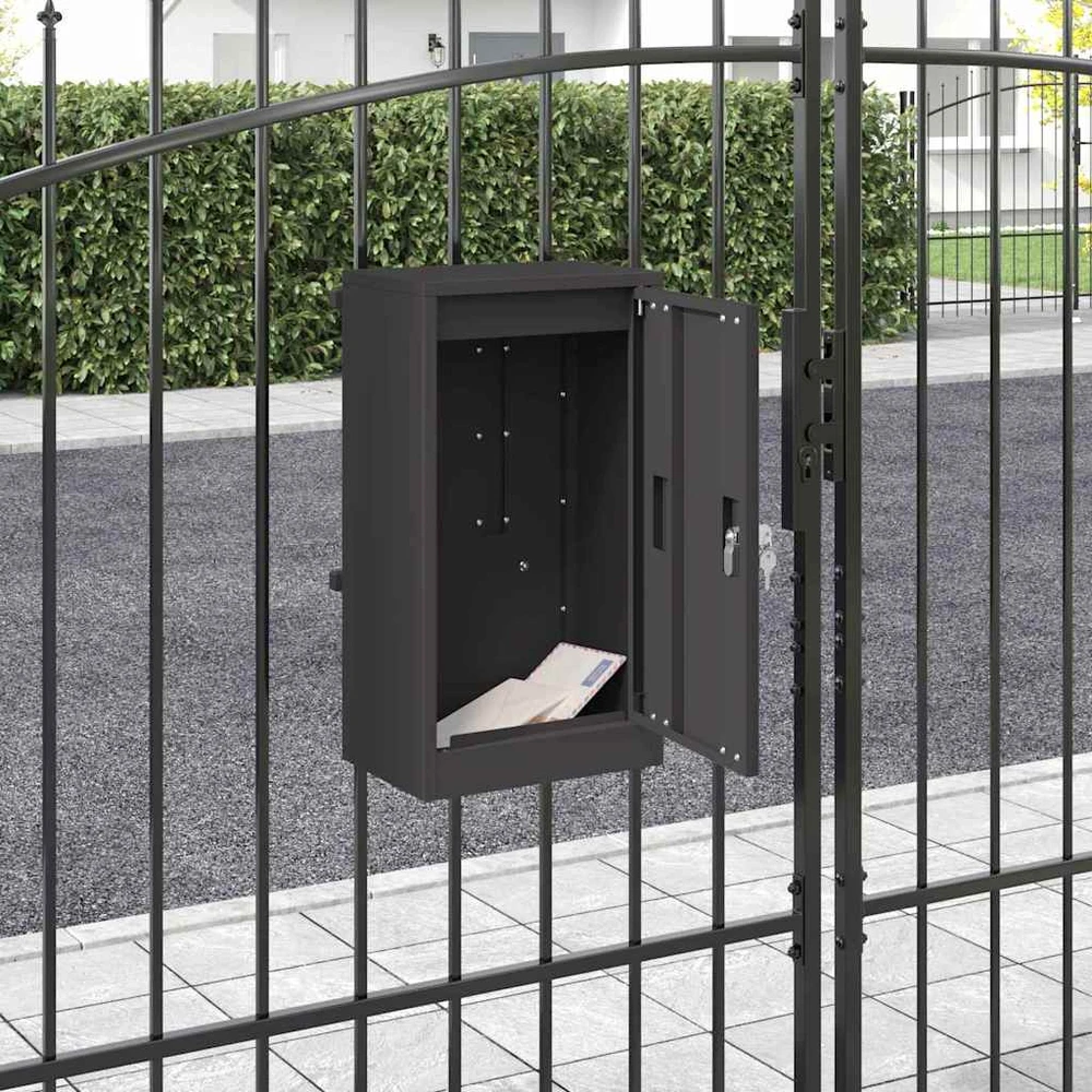 mailbox su saugykla su durimis Juoda 30 x 20 x 55 cm Plienas