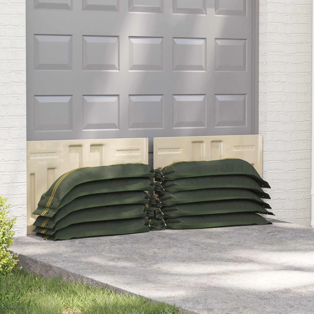 Maišai su smėliu 10 vnt. Tamsiai žalia 120 x 27 cm HDPE