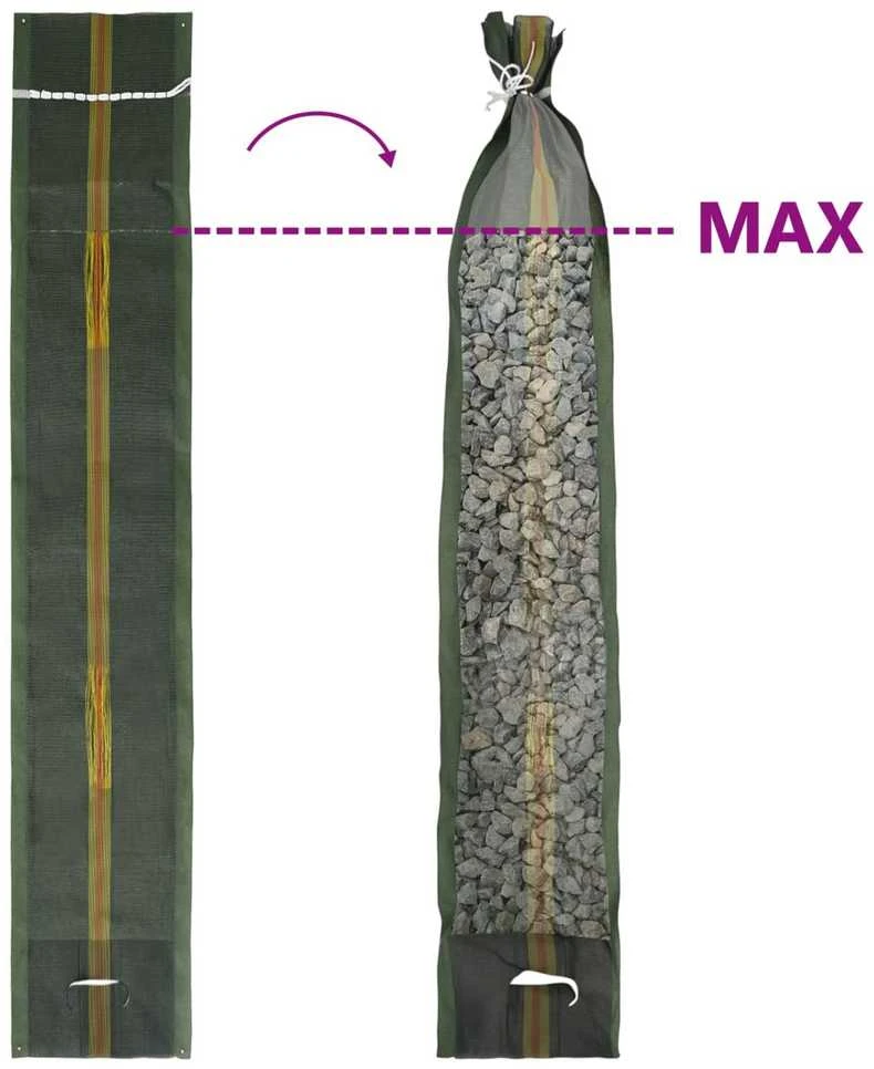 Maišai su smėliu 100 vnt. Tamsiai žalia 100 x 25 cm HDPE