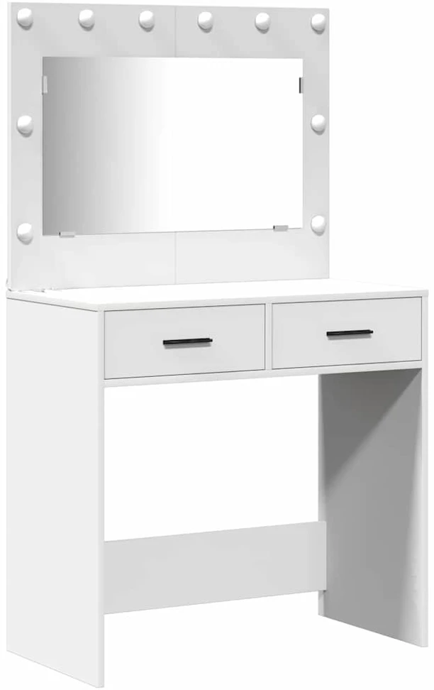 Makiažo stalas 2 vnt. Balta 78.5 x 41 x 135 cm Apdirbta mediena