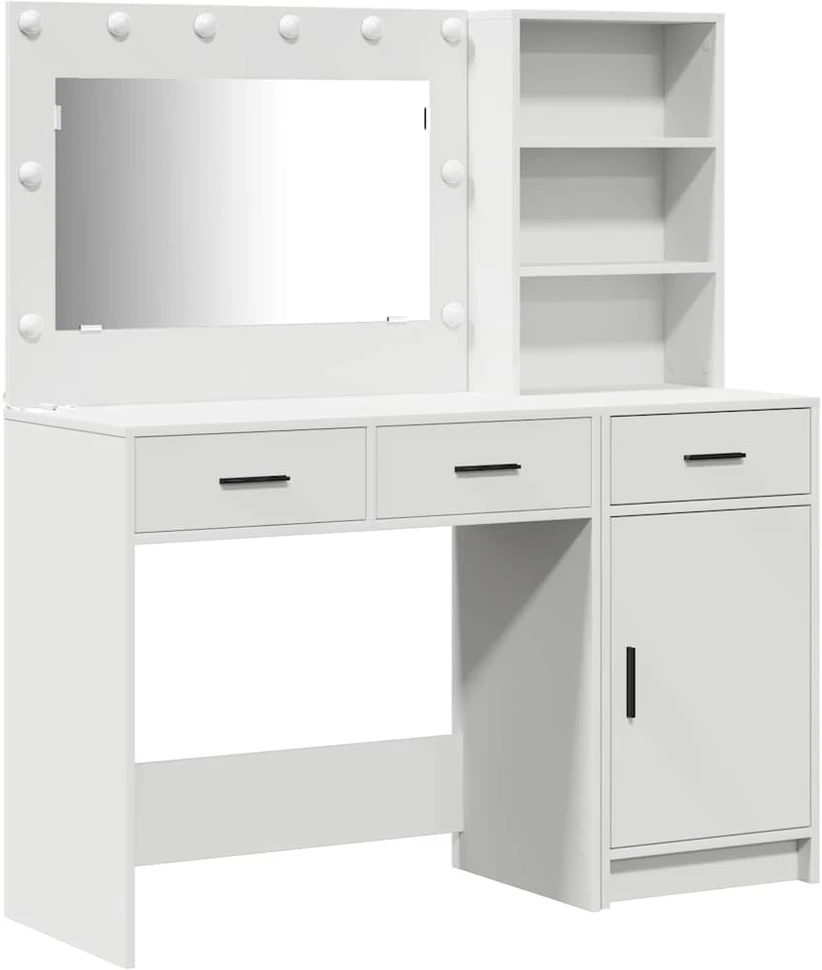 Makiažo stalas 2 vnt. Balta 78,5 x 41 x 135 cm Apdirbta mediena