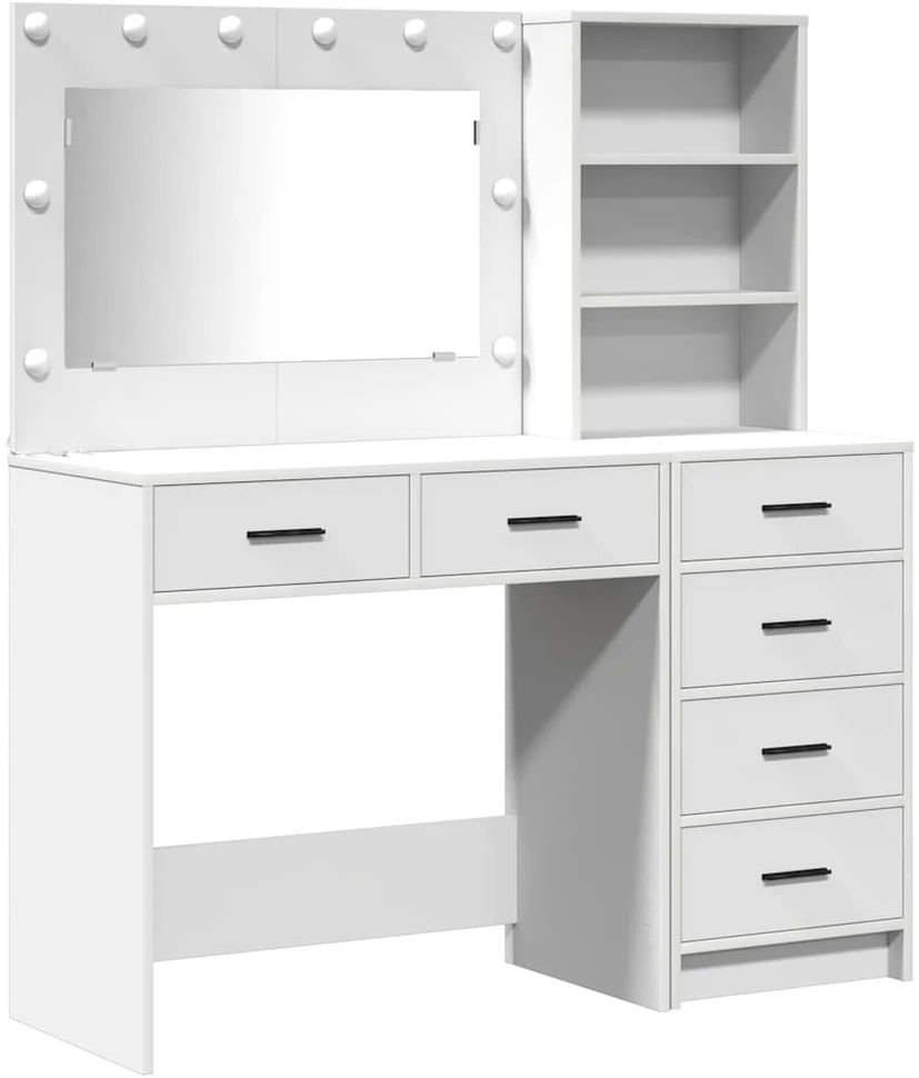Makiažo stalas 2 vnt. Balta 78.5 x 41 x 135 cm Apdirbta mediena