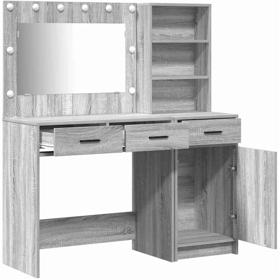 Makiažo stalas 2 vnt. Pilka 78,5 x 41 x 135 cm Apdirbta mediena