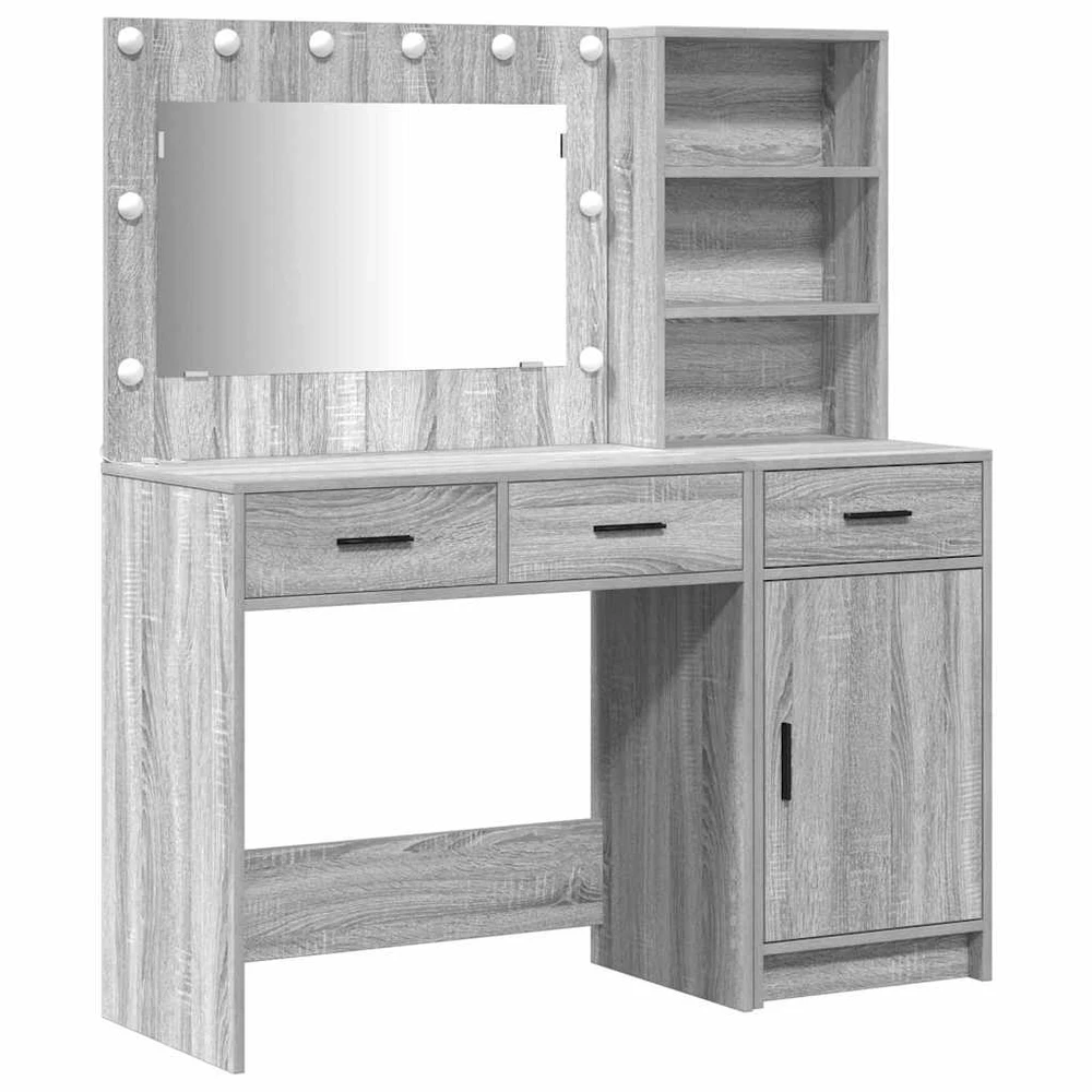 Makiažo stalas 2 vnt. Pilka 78,5 x 41 x 135 cm Apdirbta mediena