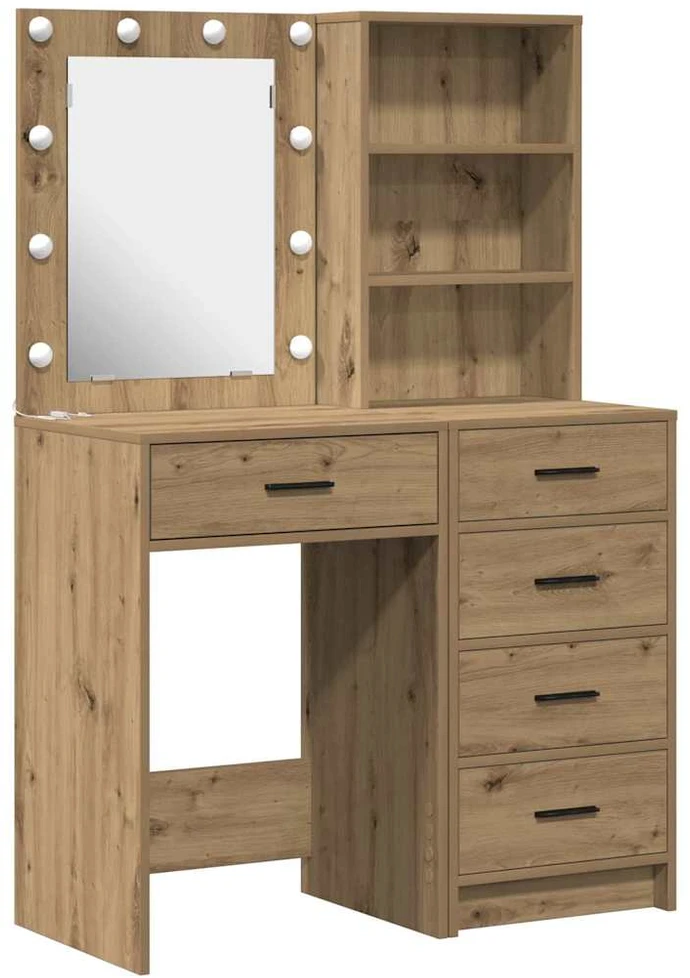 Makiažo stalas 2 vnt. Ruda 50 x 41 x 135 cm Apdirbta mediena