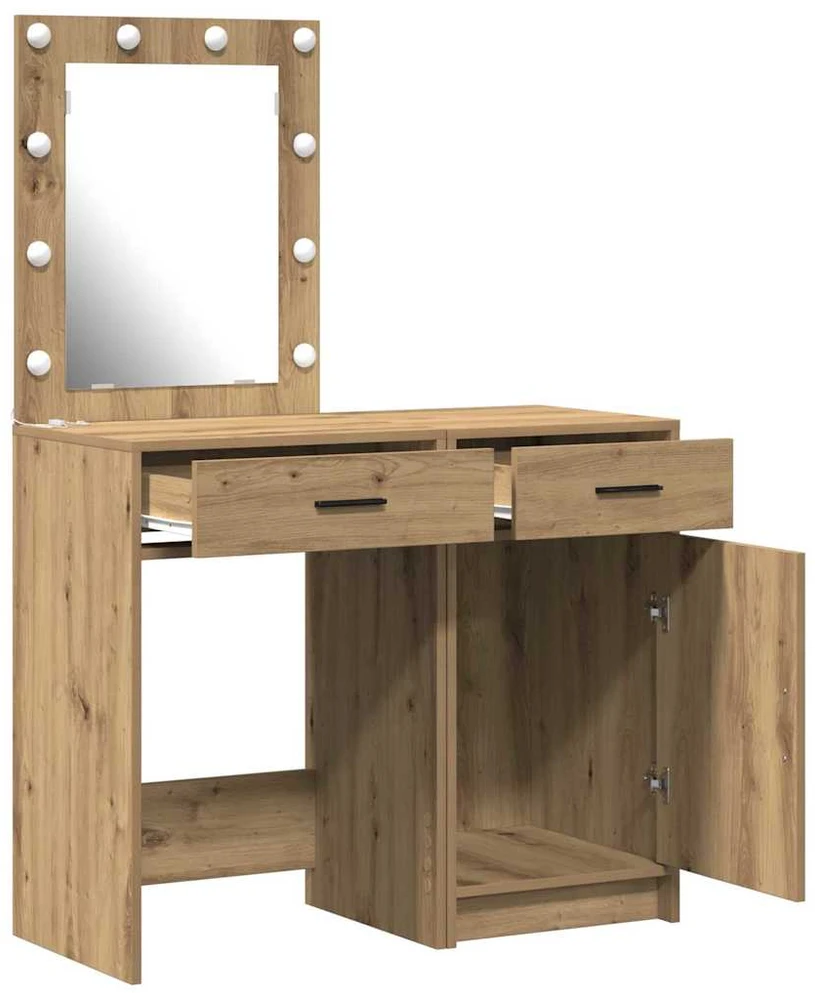 Makiažo stalas 2 vnt. Ruda 50 x 41 x 135 cm Apdirbta mediena