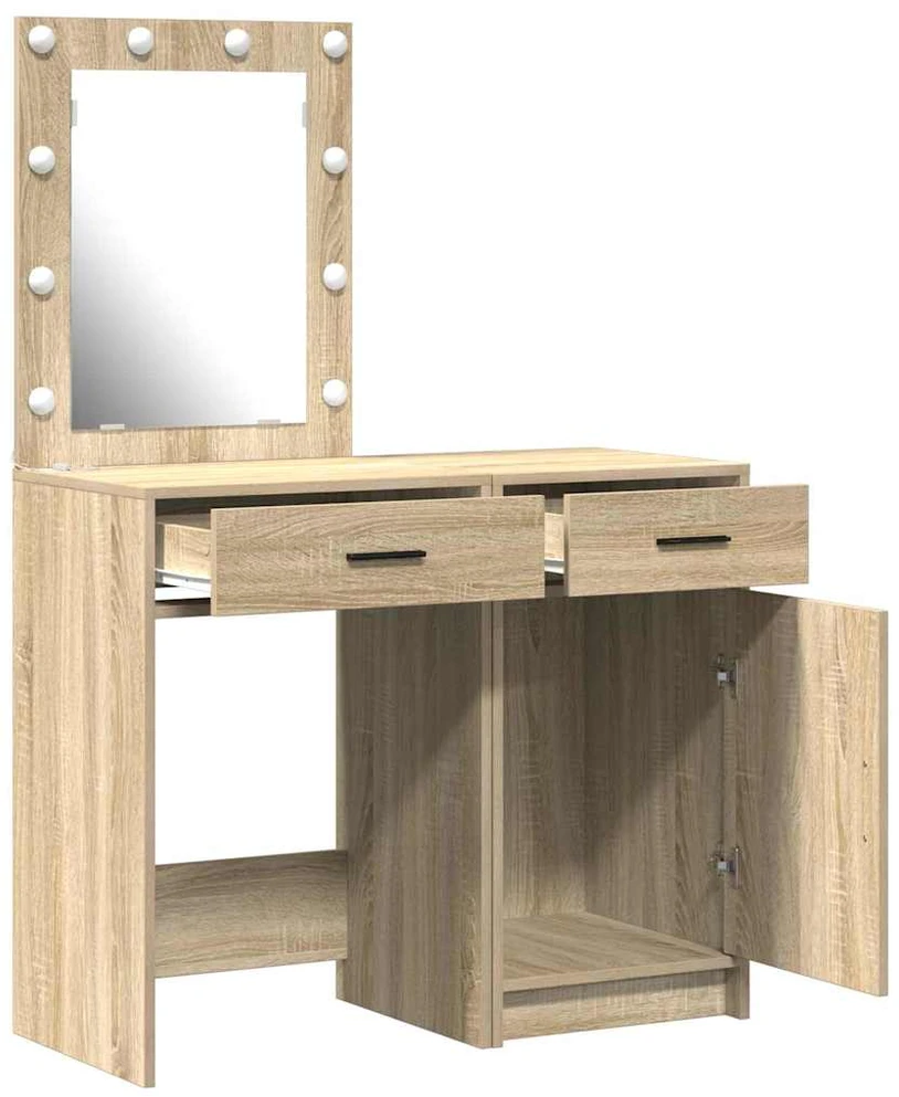 Makiažo stalas 2 vnt. Ruda 50 x 41 x 135 cm Apdirbta mediena