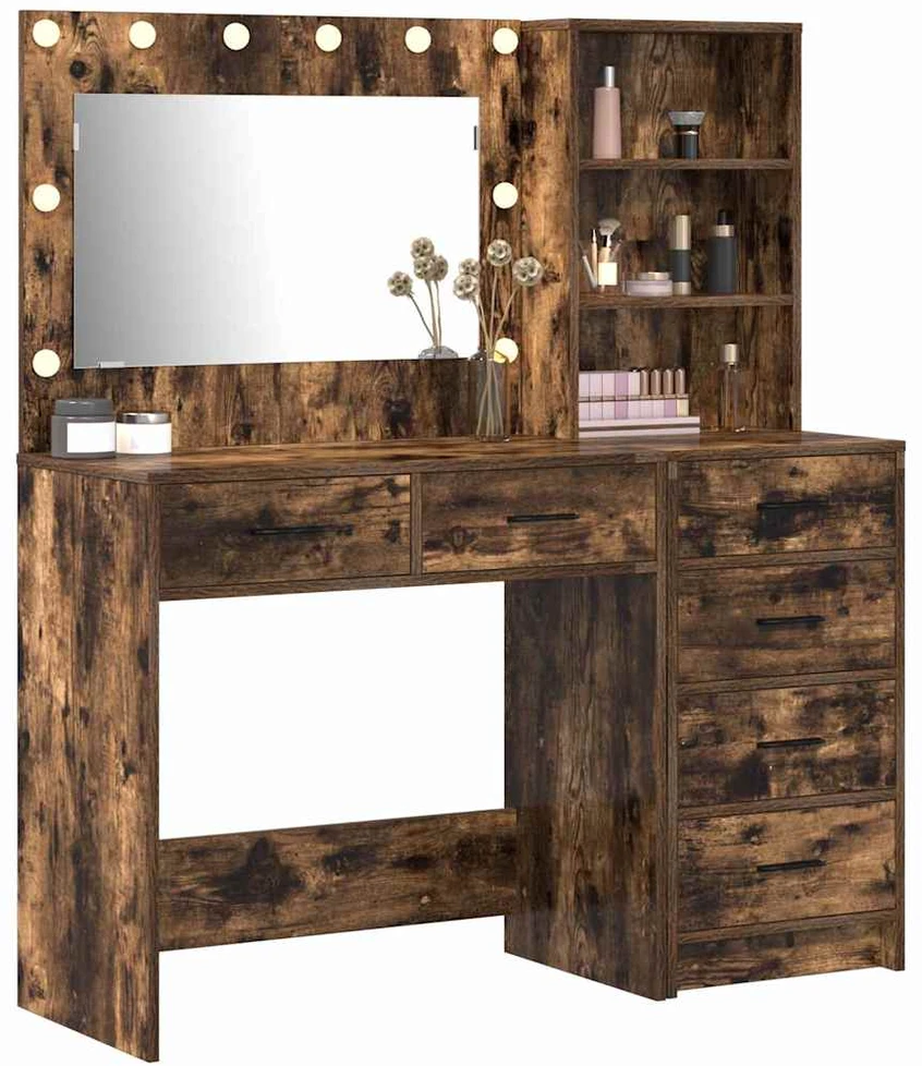 Makiažo stalas 2 vnt. Ruda 78.5 x 41 x 135 cm Apdirbta mediena