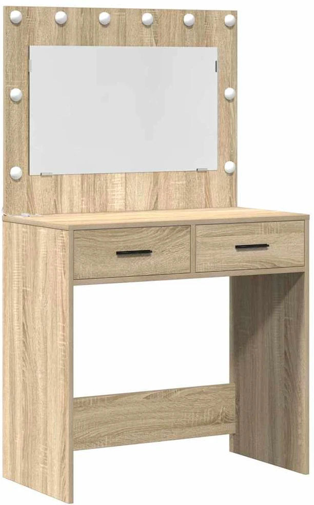 Makiažo stalas 2 vnt. Ruda 78.5 x 41 x 135 cm Apdirbta mediena