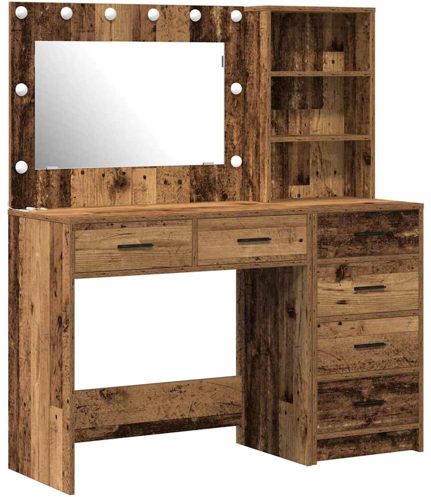 Makiažo stalas 2 vnt. Ruda 78.5 x 41 x 135 cm Apdirbta mediena