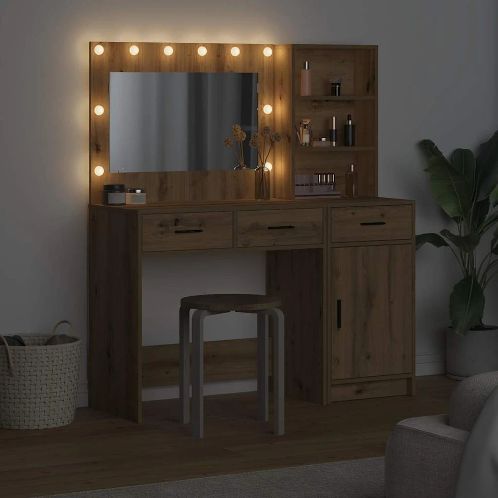 Makiažo stalas 2 vnt. Ruda 78,5 x 41 x 135 cm Apdirbta mediena