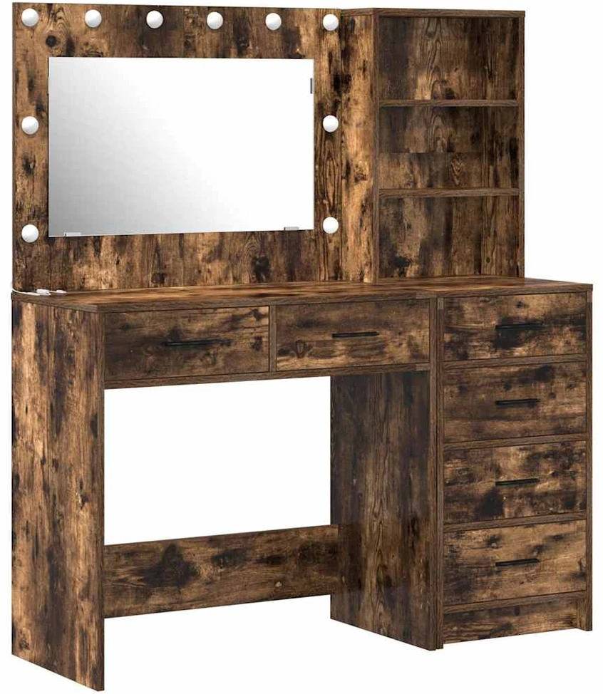 Makiažo stalas 2 vnt. Ruda 78.5 x 41 x 135 cm Apdirbta mediena