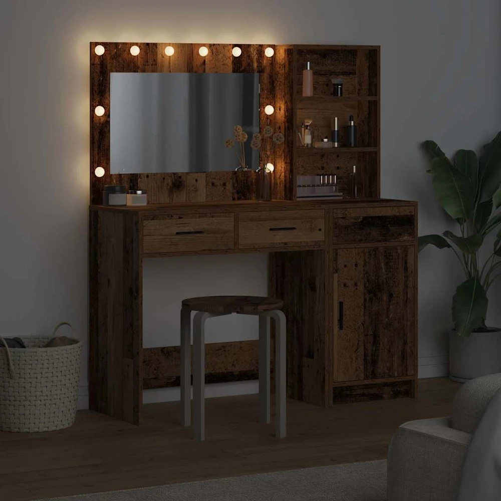 Makiažo stalas 2 vnt. Ruda 78,5 x 41 x 135 cm Apdirbta mediena