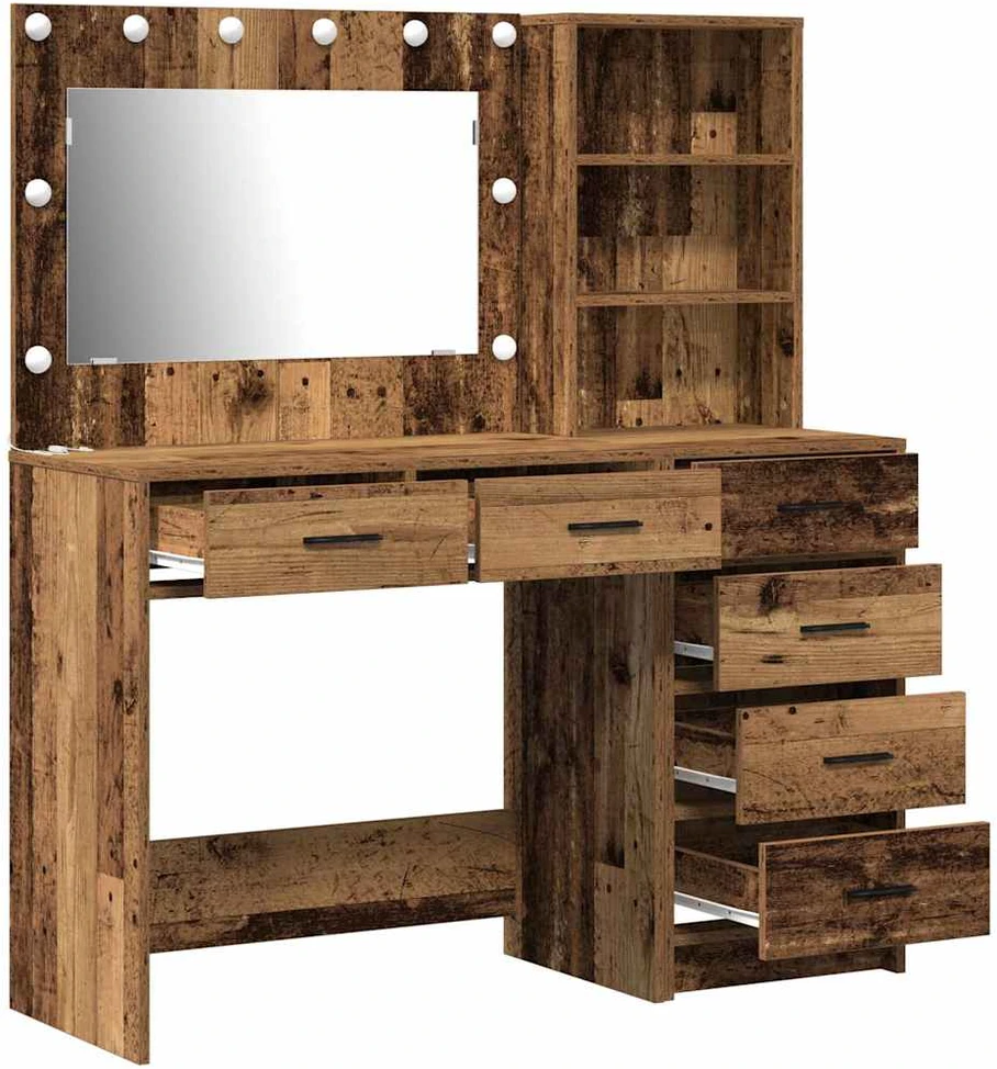 Makiažo stalas 2 vnt. Ruda 78.5 x 41 x 135 cm Apdirbta mediena