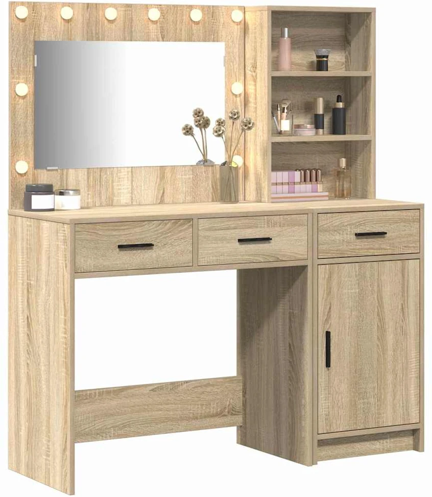 Makiažo stalas 2 vnt. Ruda 78,5 x 41 x 135 cm Apdirbta mediena