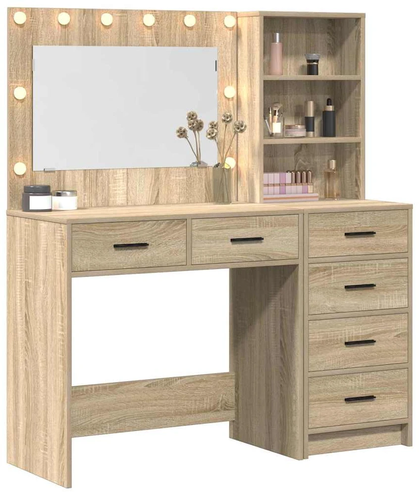 Makiažo stalas 2 vnt. Ruda 78.5 x 41 x 135 cm Apdirbta mediena