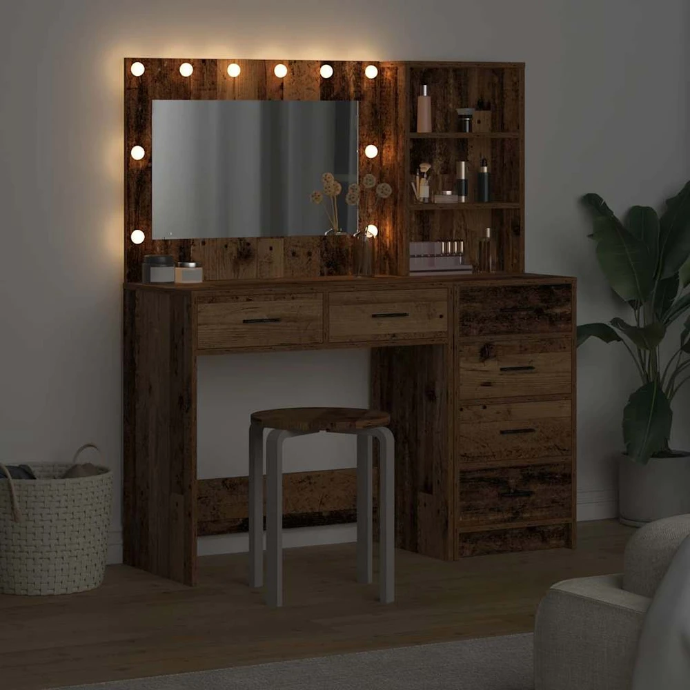 Makiažo stalas 2 vnt. Ruda 78.5 x 41 x 135 cm Apdirbta mediena
