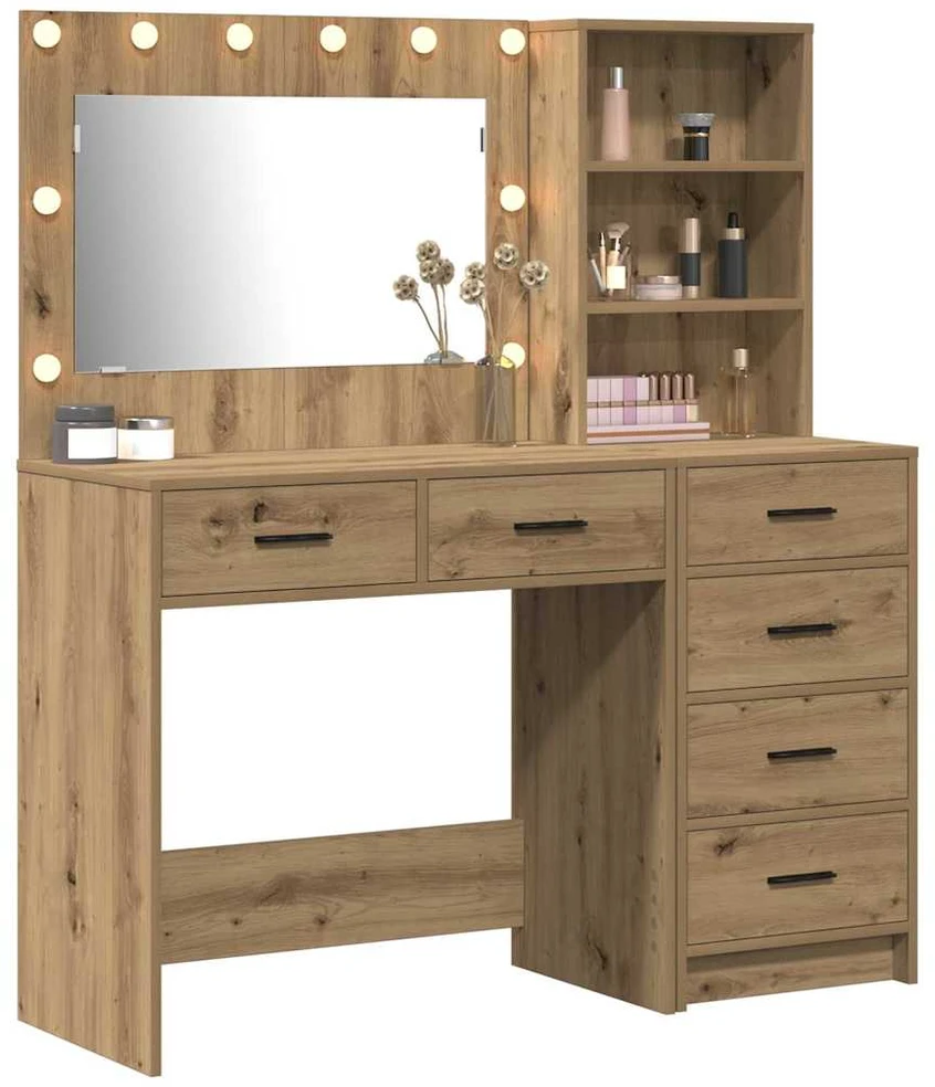 Makiažo stalas 2 vnt. Ruda 78.5 x 41 x 135 cm Apdirbta mediena