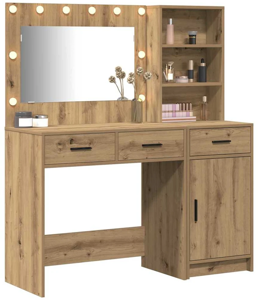 Makiažo stalas 2 vnt. Ruda 78,5 x 41 x 135 cm Apdirbta mediena