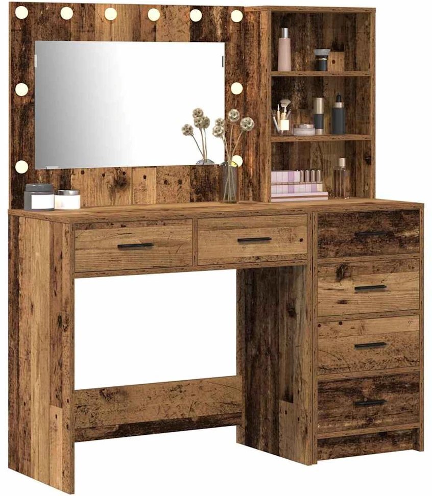 Makiažo stalas 2 vnt. Ruda 78.5 x 41 x 135 cm Apdirbta mediena