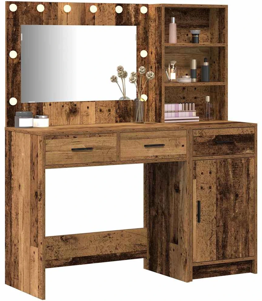 Makiažo stalas 2 vnt. Ruda 78,5 x 41 x 135 cm Apdirbta mediena