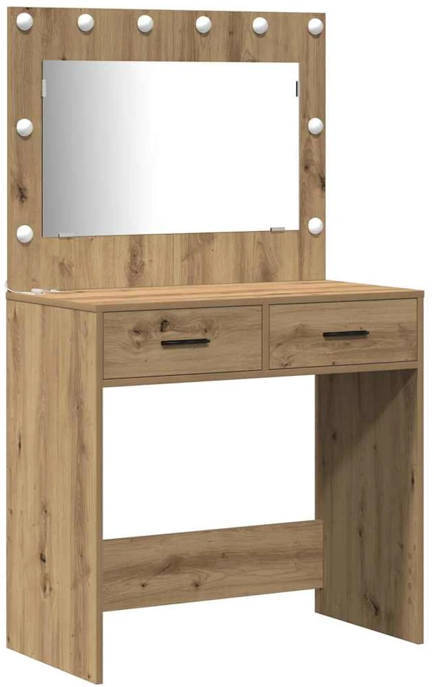 Makiažo stalas 3 vnt. Amatininkų ąžuolas 78,5 x 41 x 135 cm
