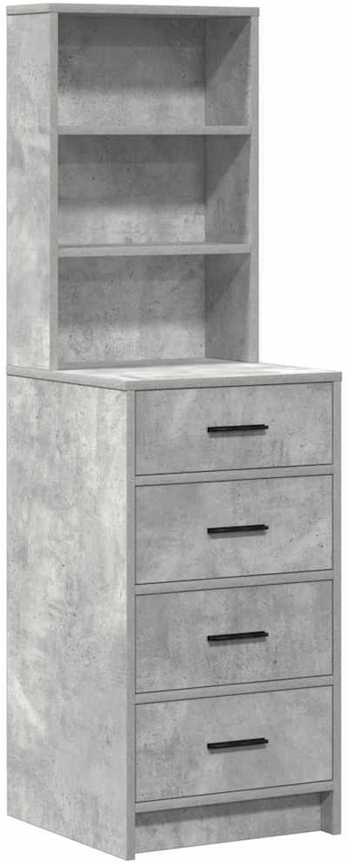 Makiažo stalas 3 vnt. Betono pilka 78,5 x 41 x 135 cm