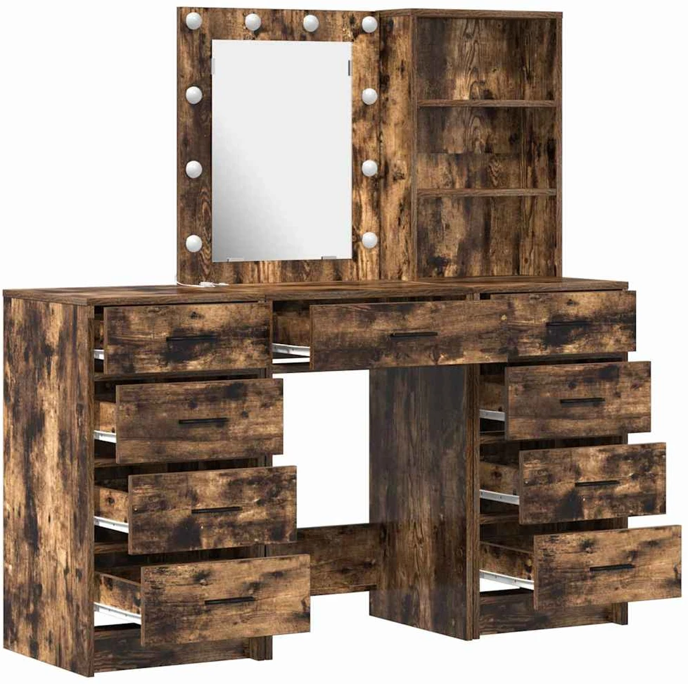 Makiažo stalas 3 vnt. Ruda 40 x 41 x 135 cm Apdirbta mediena