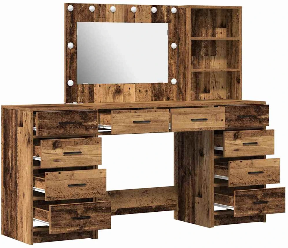 Makiažo stalas 3 vnt. Senas medis 78,5 x 41 x 135 cm