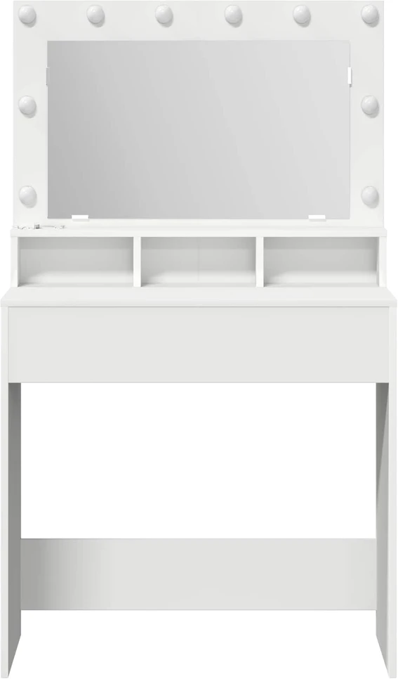 Makiažo stalas Balta 78,5 x 41 x 135 cm Apdirbta mediena