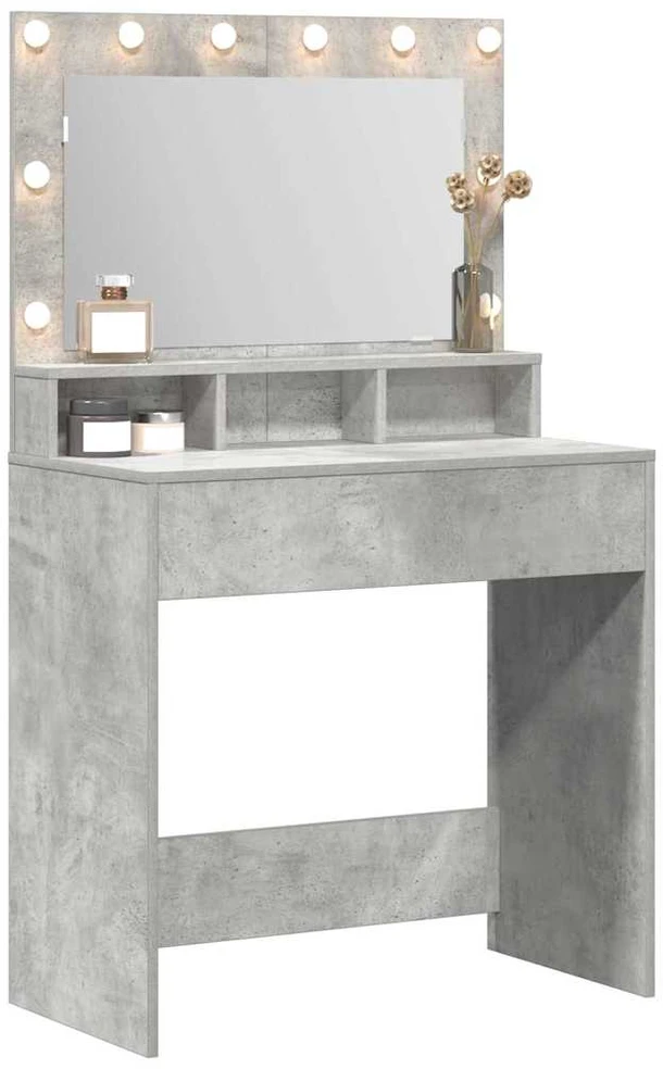 Makiažo stalas Betono pilka 78,5 x 41 x 135 cm Apdirbta mediena