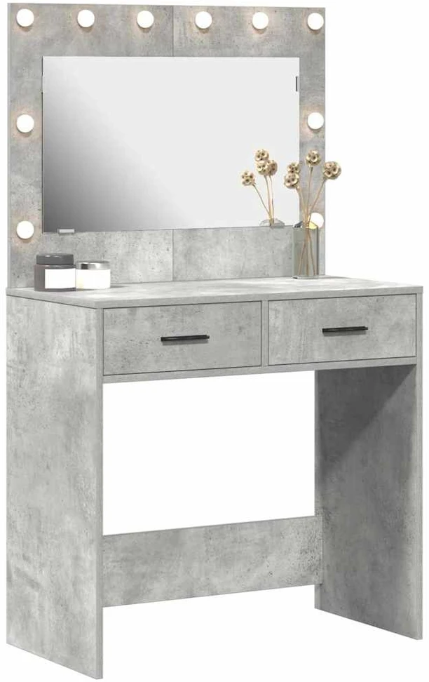 Makiažo stalas Betono pilka 78,5 x 41 x 135 cm Apdirbta mediena