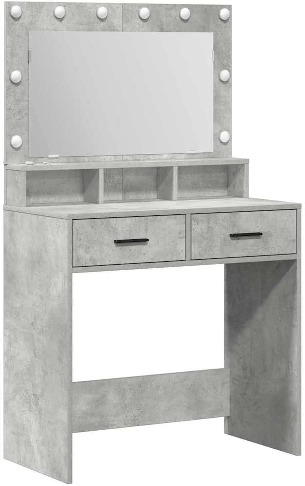 Makiažo stalas Betono pilka 79 x 41 x 135 cm Apdirbta mediena