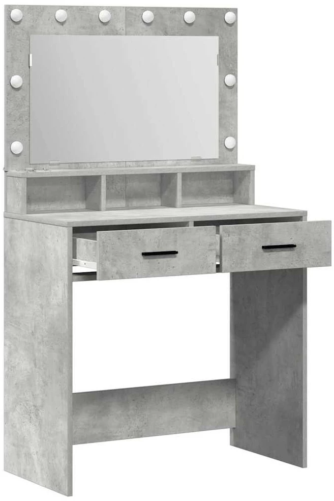 Makiažo stalas Betono pilka 79 x 41 x 135 cm Apdirbta mediena